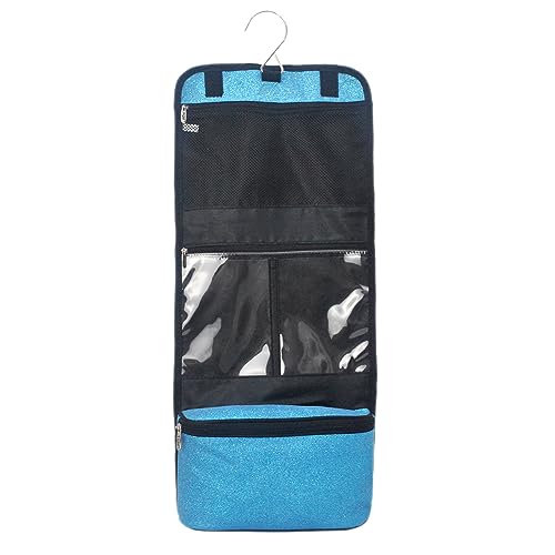 NGIL Glitter Travel Hanging Toiletry Cosmetic Organizer (Glitter-Turquoise)