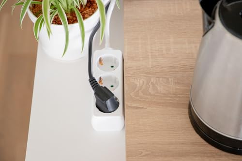 UNITEC 3-fach Tischsteckdose Steckdose Steckdosenleiste,1.4m, weiß