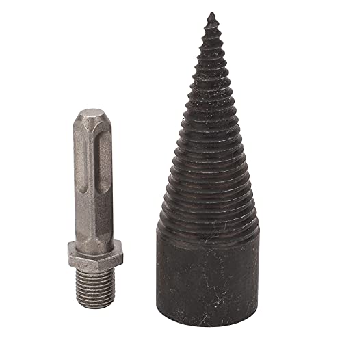 Fendeur de bûches en acier au carbone avec rainure anti-blocage pour perceuse