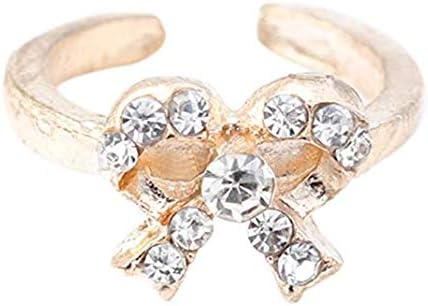 CJESLNA Women's Rhinestone Bowknot Knuckle Midi Mid Finger Tip Stacking Rings