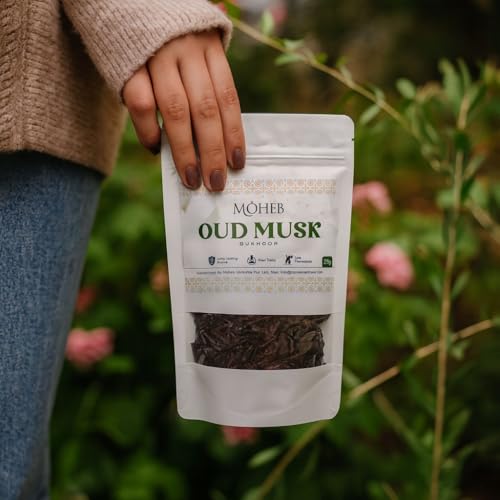 Image of Moheb Bukhur 25 Gram Arabic Fragrance Pouch | Long Lasting & Non-Toxic Bakhoor for Home, Office, Temple, Mosque | Use with Charcoal (Oud Musk)