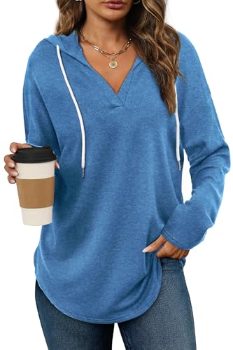 Cuptacc Hoodie Damen Pullover Herbst V Ausschnitt Kapuzenpullover Damen Mit...