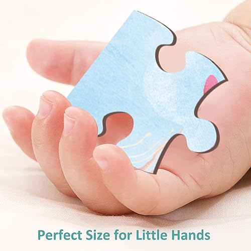 Rompecabezas de madera para niños con 48 piezas, temático de sirenas, recomendado para edades de 3 a 5 años, con bandeja miniatura 6
