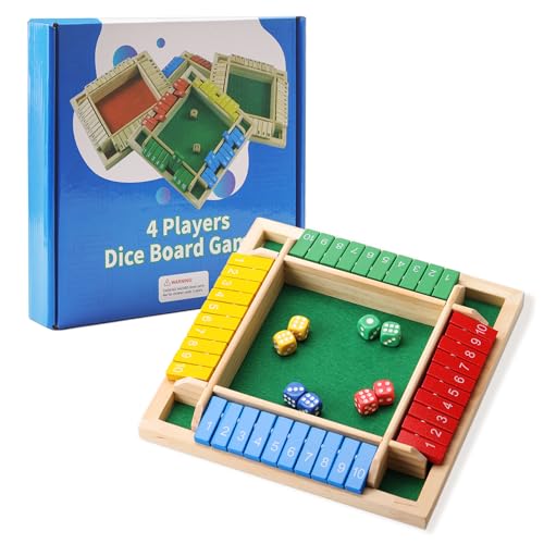 Shut the Box Game, juego educativo de mesa de madera miniatura 1