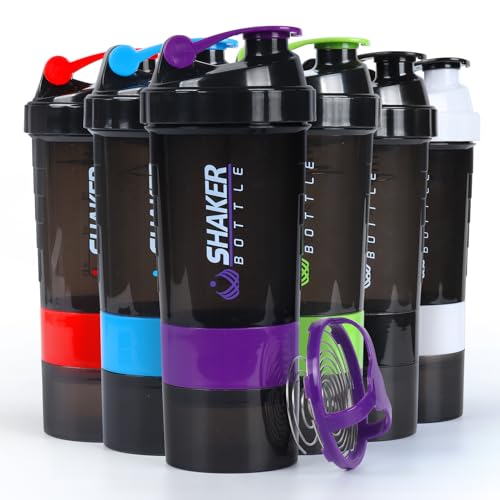 XComfort 16OZ Shaker Bottle,Protein Shaker Bottle with Mixing Ball and Powder Storage Container,BPA Free,Easy to Clean,100% Leak-Proof Screw On Lid,Perfect Fitness & Workout Partner,Purple XComfort 16OZ Shaker Bottle,Protein Shaker Bottle with Mixing Ball and Powder Storage Container,BPA Free,Easy to Clean,100% Leak-Proof Screw On Lid,Perfect Fitness & Workout Partner,Purple