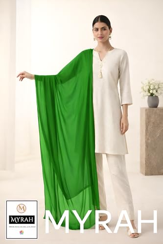 Image of MYRAH Chiffon Solid Casual Daily Use Dupatta For Women's & Girls Length - 2.50 Meter