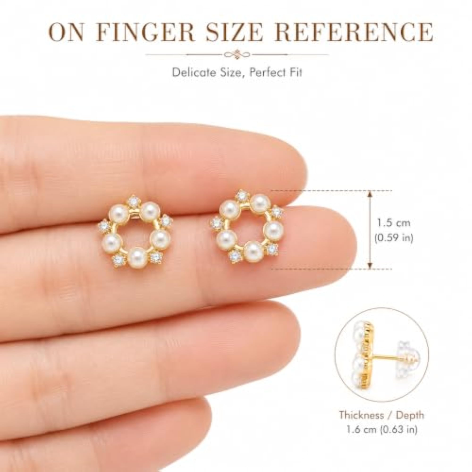 Plated Pearl Stud Earrings for Women & Girls