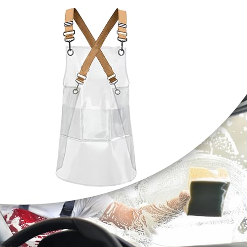 Tablier transparent cuisine protection imperméable lavable facilement - 6