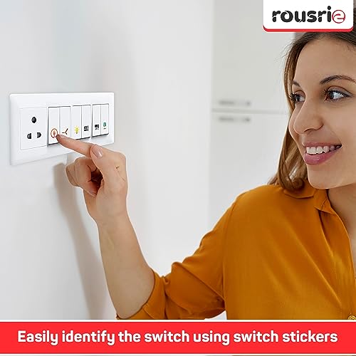 Switch ID Sticker Transparent Electric Board Appliances Vinyl Labels for Home Office Multicolor Switch Sticker Labels Switchboard 27 Designs 495 Stickers