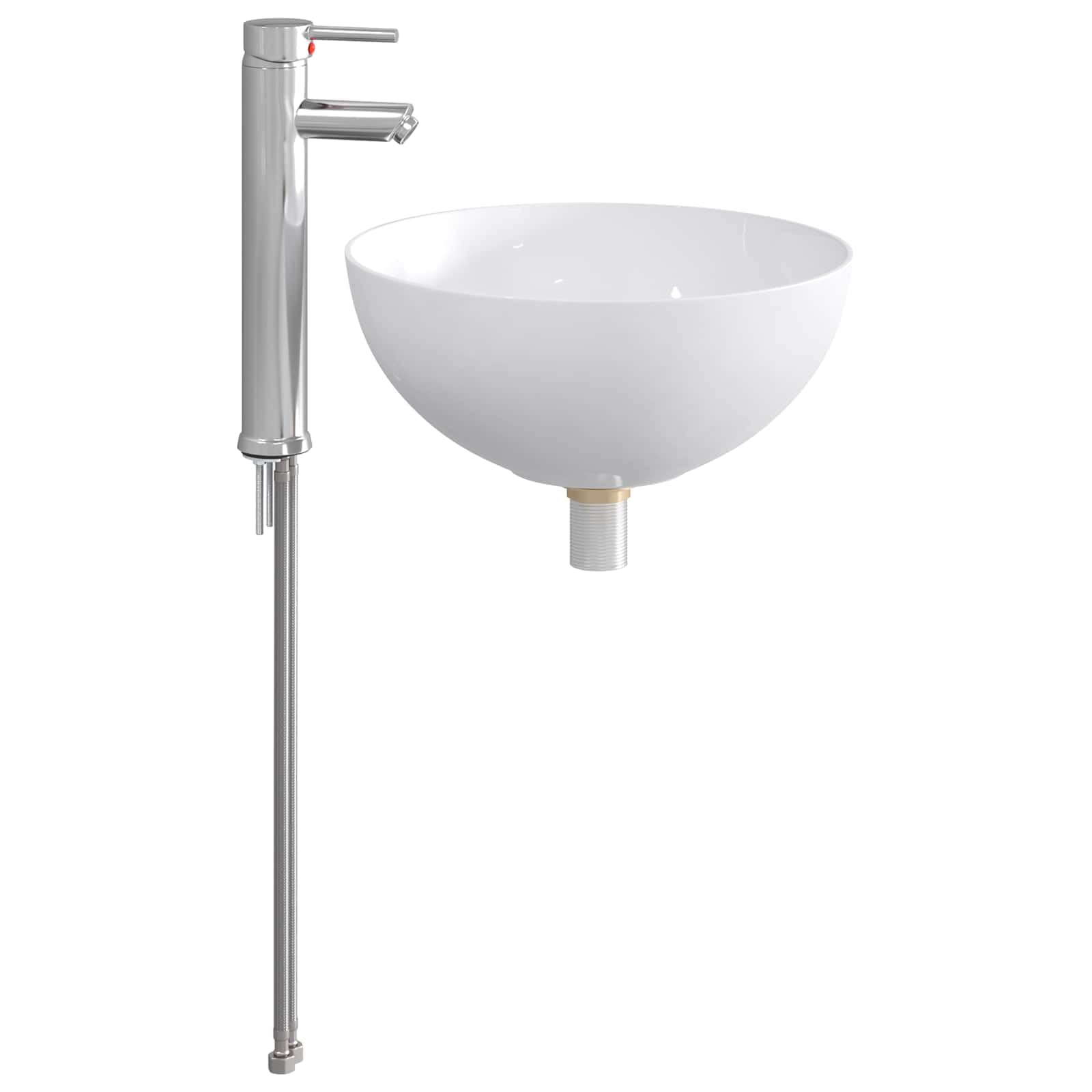 Lavabo de baño cromado 35,5 x 35,5 x 14,5 cm Metal