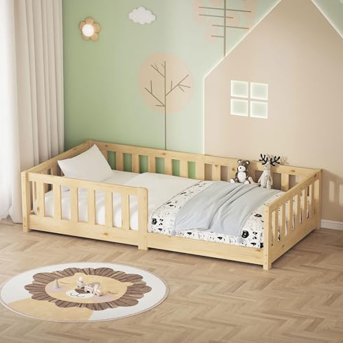 ML-Design Lit au Sol Enfant Simple 80x160 cm, en Bois