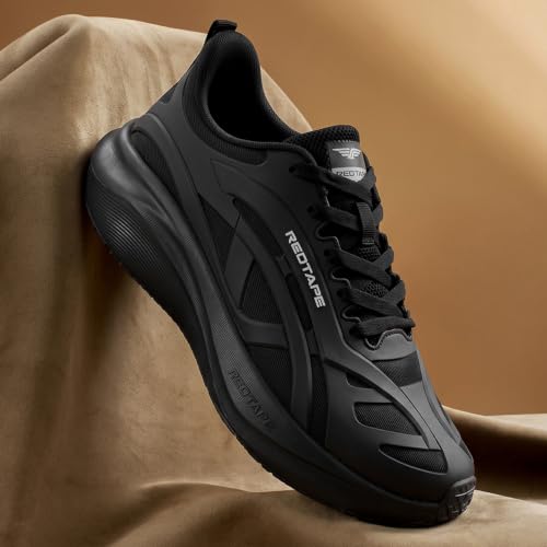 Image of Red Tape Athleisure Sports Shoes for Men in Black | Sports Shoes