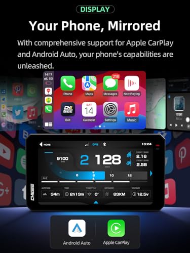 Image of CHIGEE AIO-6 MAX Motorcycle Carplay Android Auto GPS Navigation System, 2000nits,STARVIS HDR 6 inch LCD, 60FPS,5G Wi-Fi BT, IPX9 Waterproof, Support Siri Google Assistant, Dedicated App