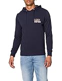 sportlicher Hoodie mit Kordelzug an der Kapuze, dezenter farbiger Schriftzug vorn