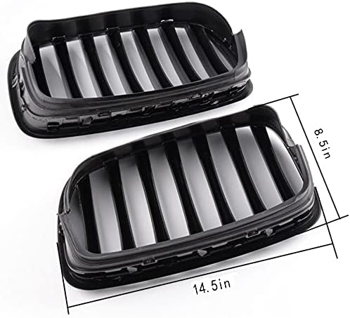 Front Grille For 2007-2014 BMW X5 E70 X6 E71，ABS Gloss Black Kidney Grill