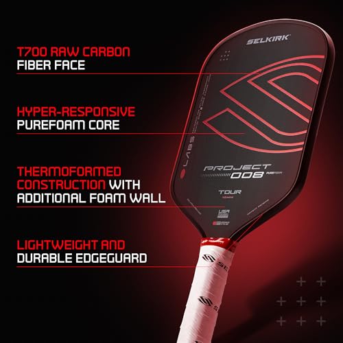 Image of Selkirk Sport Labs Project 008 Pickleball Paddle | Carbon Fiber | Tour 16mm