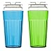 Reflo 360 Rotating Spoutless Training Cup for Baby, Kids and Toddlers - 2 Pack (Blue/Green)