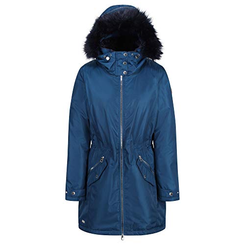 Regatta Women's Lexia Waterproof & Breathable Thermo-Guard Insulated Faux Fur Hooded Outdoor Winter Parka Jacket, Blue Opal, XS (10)