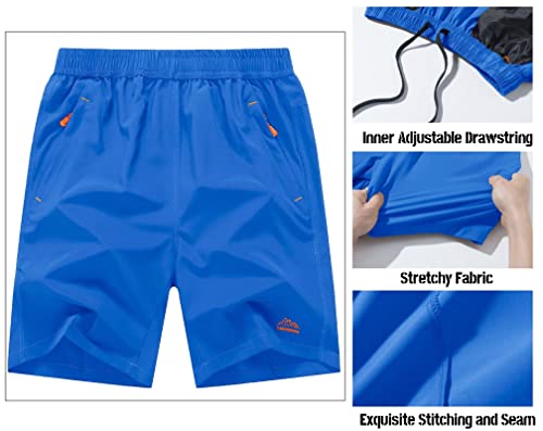 Magcomsen Mens Shorts 9 Inch Inseam Athletic Outdoor Shorts Hiking Fishing Shorts Workout Shorts Waliking Travel Shorts Bright Blue 38 #TOP2