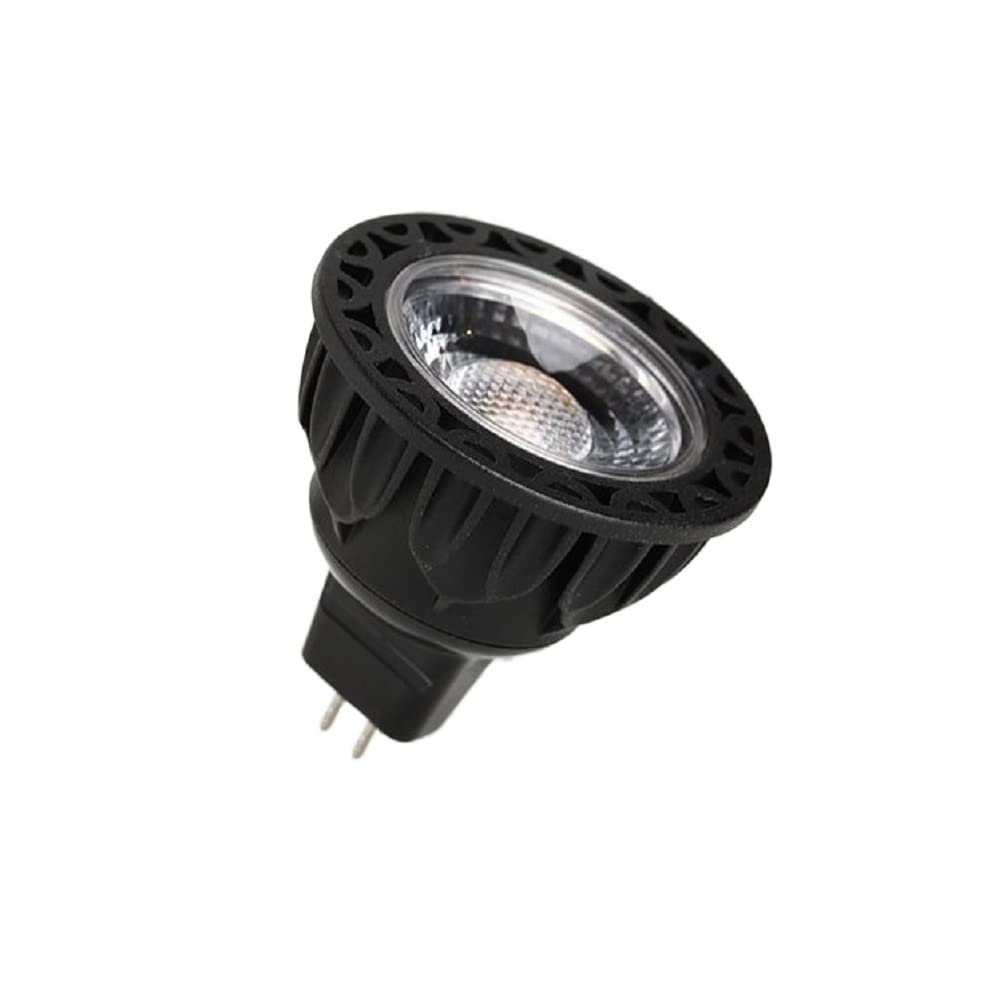 Fengyan Bombillas Domésticas 10 unids/Lote AC85-265V/12V GU10/E27/MR16 5w Foco LED COB Negro sin Parpadeo Foco de Aluminio Regulable (Color : Warm White, Talla : MR16 12V 5w)
