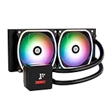 ENERMAX AquaFusion V2 240mm ARGB AIO CPU Liquid Cooler w/Digital Display, 2X 120mm PWM Fan 360W TDP, for Intel 1851/1700/1200/115X, AMD AM5/AM4