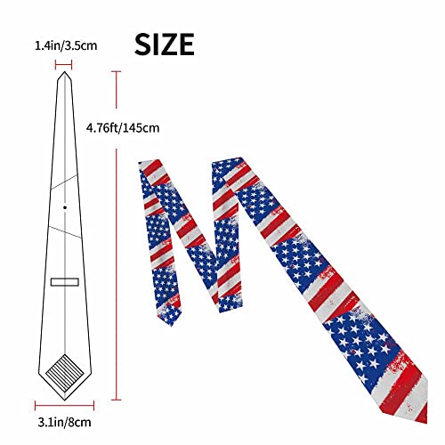 Yekiua American Flag Ties Classic Stripe Usa Flag Us Patriotic Men's Business Necktie For Husband Father Valentine's Day Father's Day Gift #TOP1