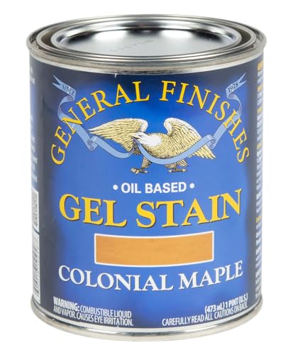 General Finishes Oil Base Gel Stain, 1 Pint, Colonial Maple