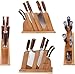 TUO Sharp Knife Set for Kitchen, 8 Piece Wooden Knife Block Set, Forged German Steel with Woodgrain Pakkawood Ergo Handle, Rust Resistant - Fiery Phoenix Series