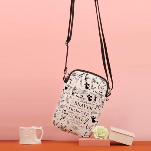 TSOTMO Trumpet Gift Always Remember You Are Braver Inspirational Crossbody Bag Trumpet Player Gift Gift for Band Teacher4