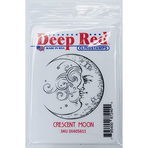 Deep Red Stamps Crescent Moon Rubber Cling Stamp 2 X 2 Inches #TOP15