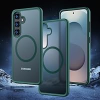 Premium Hülle für Samsung Galaxy S25 Kompatibel mit MagSafe – Robust, stoßfest & stilvoll! Airbag-Technologie für Schutz auf Militärniveau. Kratzfest und griffig (Grün, Samsung S25) – Ansicht 3