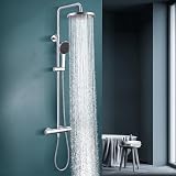 Douche à effet pluie de 25 cm et douchette à 3 jets : le kit de douche à effet pluie avec pommeau de douche de 25 cm offre un jet d'eau uniforme et doux pour une sensation de douche spa luxueuse. La douchette à 3 jets (massage, point, mélange) répond à tous les besoins, de la relaxation musculaire au nettoyage doux. Ensemble de douche parfait avec douche à effet pluie pour tous les jours.
