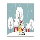 Morbuy Christmas Manta de Franela Reversible y Acogedora, Supersuave Microfibra Manta de Navidad para Niños Adultos Sofá Dormitorio Cama (casa de Nieve,150x130cm)