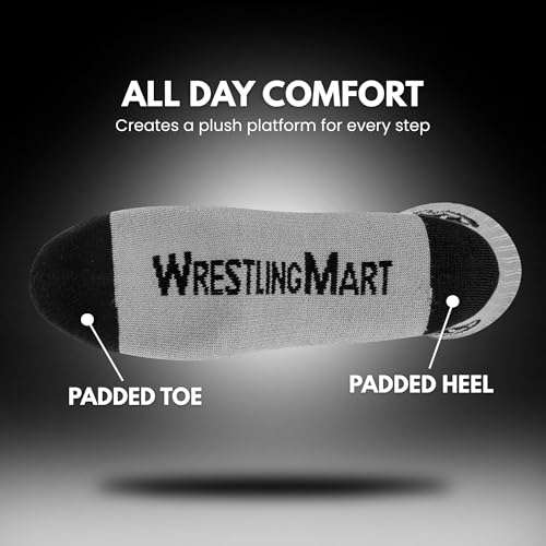 WrestlingMart Performance Socks - Secure Fit & All Day Comfort - Moisture-Wicking Mesh - Built in Arch Support (Unisex)4
