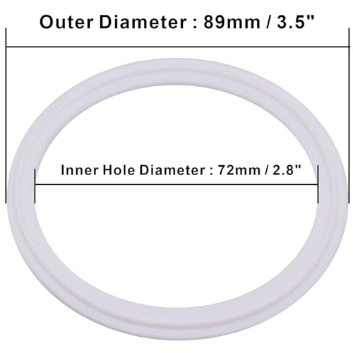 Image of DERNORD PTFE (Teflon) Tri-Clamp Gasket O-Ring - 3 Inch Style Fits OD 91MM Sanitary Pipe Weld Ferrule (Pack of 15)