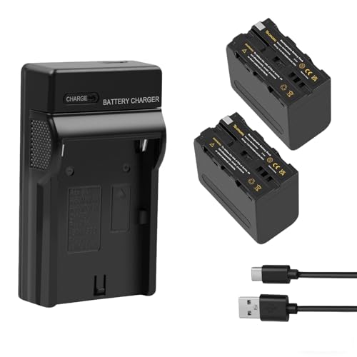 Baterías NP-F970 con cargador para solucionar cortes de luz en focos LED de vídeo