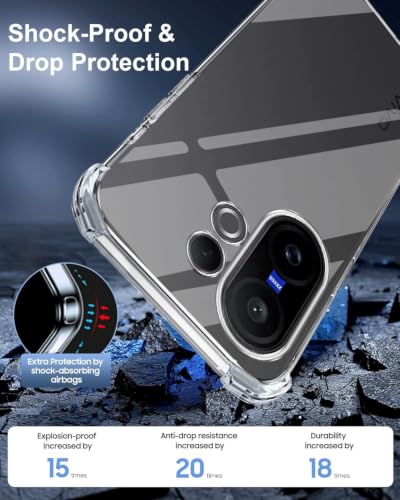Image of Jkobi Shockproof Crystal-Clear Back Cover for Vivo X200 FE (Anti Yellow Case | Drop & Camera Protection | Hard Polycarbonate)