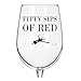 Fineware 50 Sips of Red - Funny Wine Glass - 16 Ounce Libbey Custom Printed Wine Glass Gift