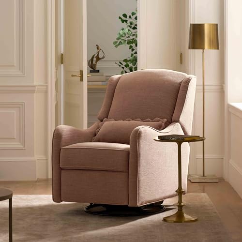 Sillón reclinable estructura madera color rosa