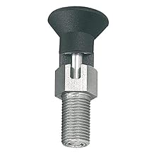 Kipp 03089-13308A6 Stainless Steel Indexing Plunger, Natural Finish, Pull Knob, C Style, Locking Pin Not Hardened, Inch, 5/8-11" Thread, 68 mm Length