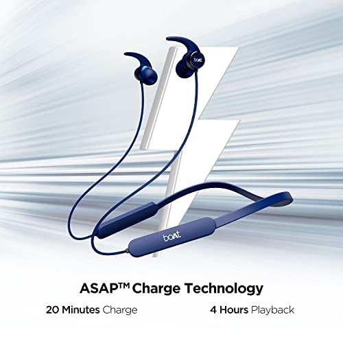 Image of Boat Rockerz 255 Pro in Ear Bluetooth Neckband with Upto 10 Hours Playback, ASAP Charge, IPX5, Signature Sound & Integrated Controls(Navy Blue)