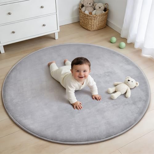 Thick Round Baby Play Mat for Floor,47 Inch Playpen Mat Foam Mats,Soft Support & Plush Feel Play Tent Mats for Infant,Kids,and Toddler...