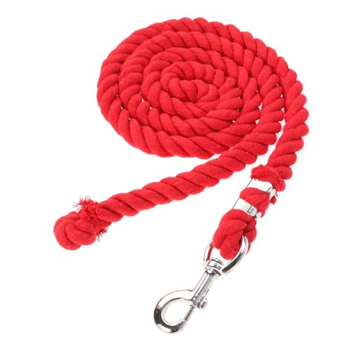 Longe pour cheval anti-brûlure en coton rouge pour poney qui tire au renard
