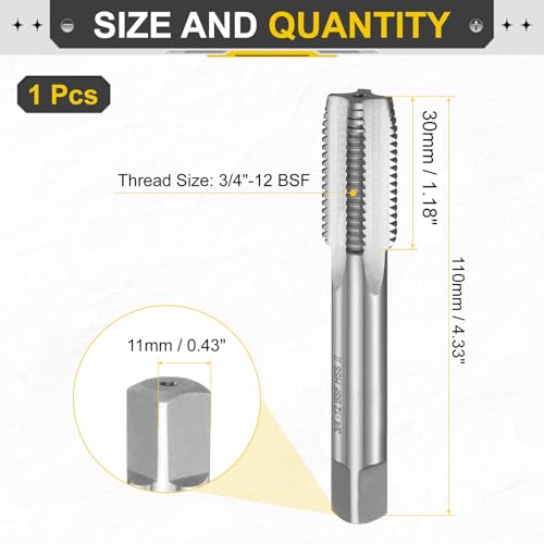 Robinet manuel 3/4"-12 BSF tarauds acier rapide HSS6542 - 3