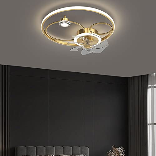 Ventilateur d'éclairage LED variable silencieux plafonnier or 22in - 4