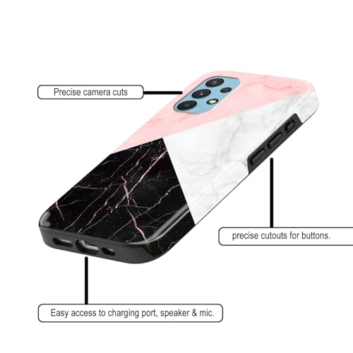 Image of COLORflow Back Cover Compatible with Samsung Galaxy A53 5G | Beautiful Black White Pink Marble | Designer Printed Glossy Armoured Bumper Back Cover Compatible with Samsung Galaxy A53 5G