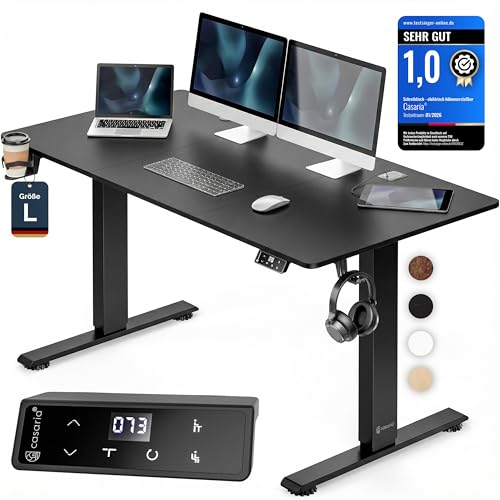 Casaria® Höhenverstellbarer Schreibtisch elektrisch 140 x 70 cm...