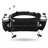 Hüfttasche Sport Laufgürtel Trinkgürtel für Trinkflasche Handy, Gürteltasche mit 2 Flaschenhalter, Sports Trinkgürtel Wasserdicht Bauchtasche Hüfttasche für Joggen Outdoor Reise Fahrrad Langlauf