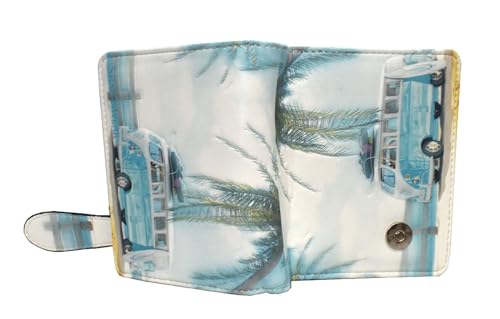 Shag Wear Surfin USA Small Summer Van Surf Wallet for Women and Teen Girls Vegan Faux Leather 4.5