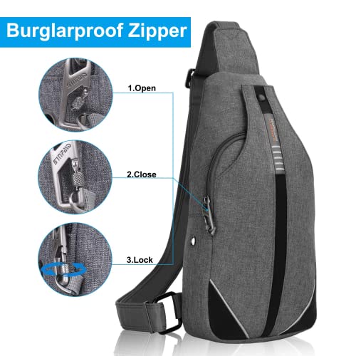WATERFLY Anti-Diebstahl Sling Bag für Damen und Herren